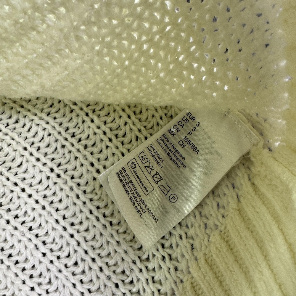 Divided Sweater Womens Small White Mock Neck Open Knit Cropped Pullover Top - Picture 6 of 9